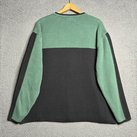 Vintage 90s Structure Sport Boxy Stripe Knit Sweater / Sweatshirt Y2K Vtg Large - Picture 4 of 12